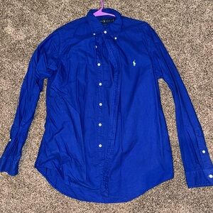 Polo by Ralph Lauren Men's Vibrant Blue Button Down Shirt